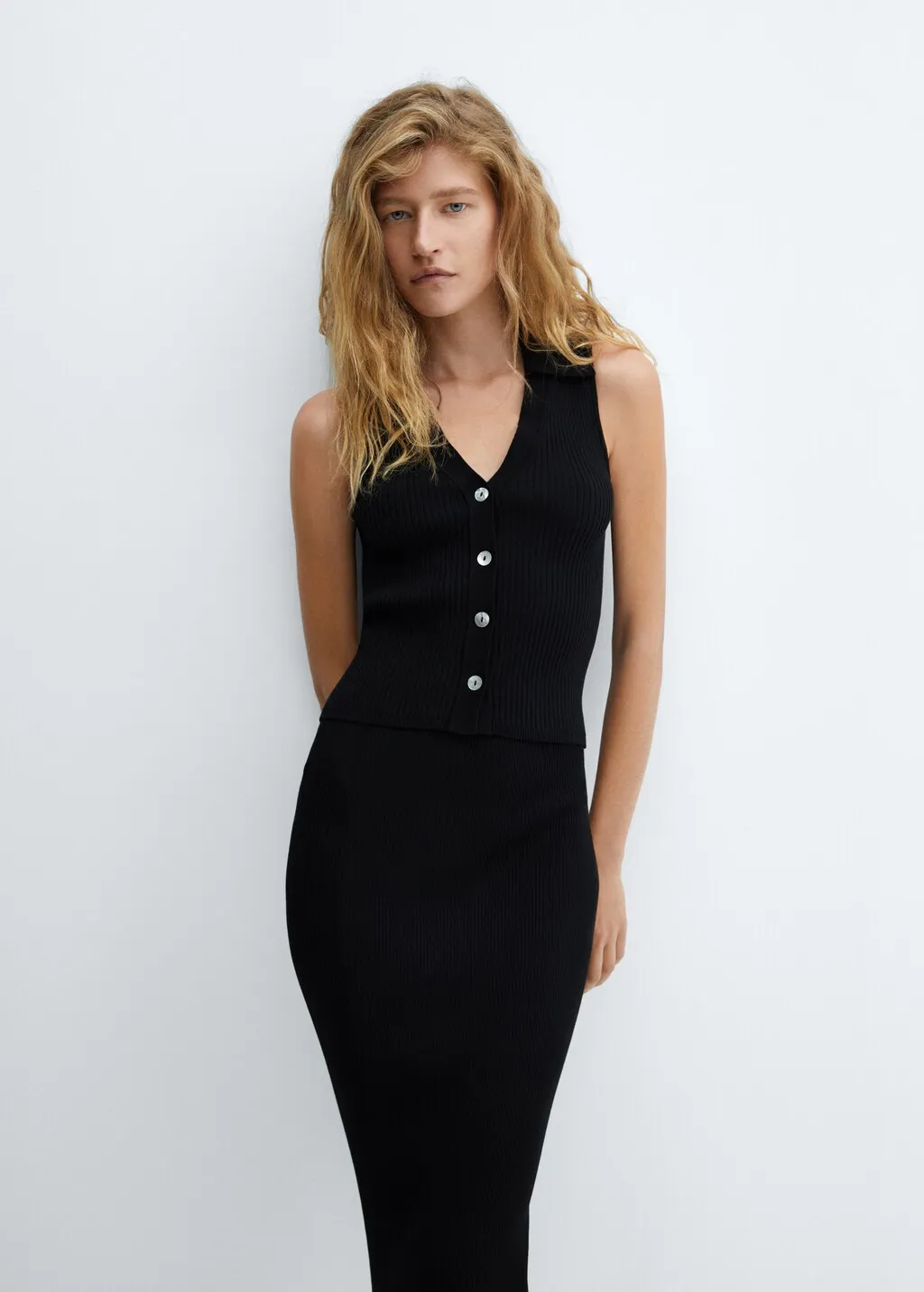 Top maglia bottoni