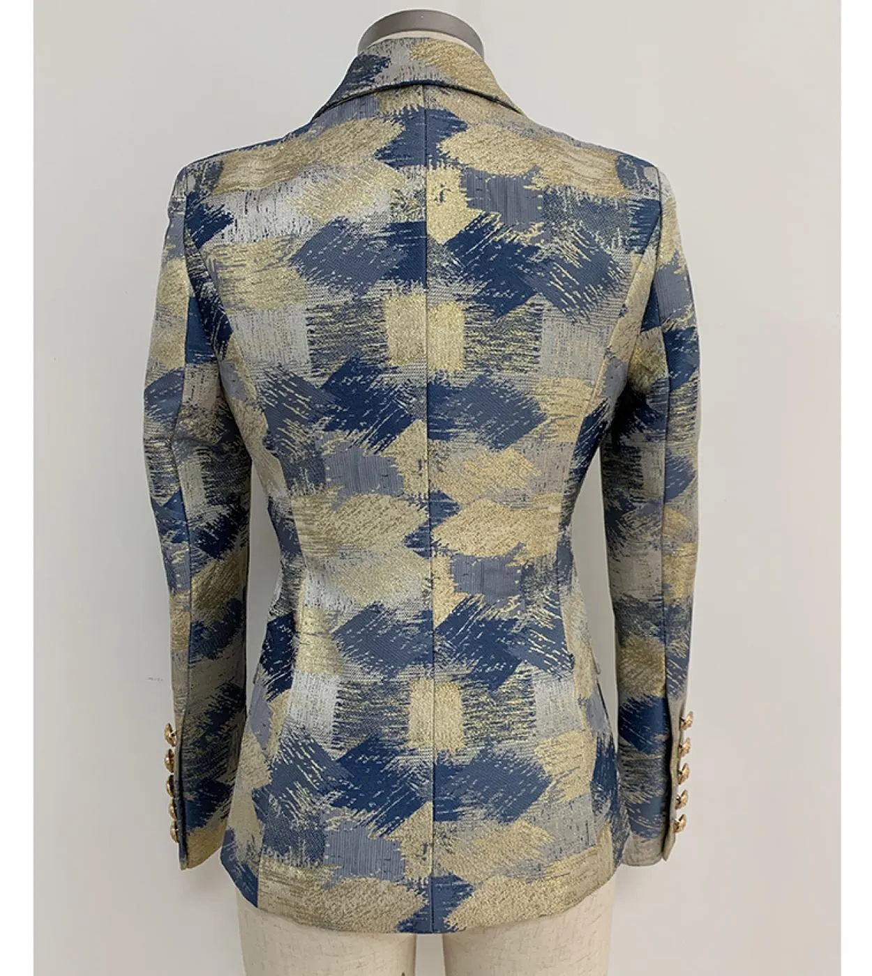 Top Quality Elegante 2022 Designer Blazer Womens Lion Bottoni Doppio Petto Colo Block Jacquard Blazer Giacca Esterno We