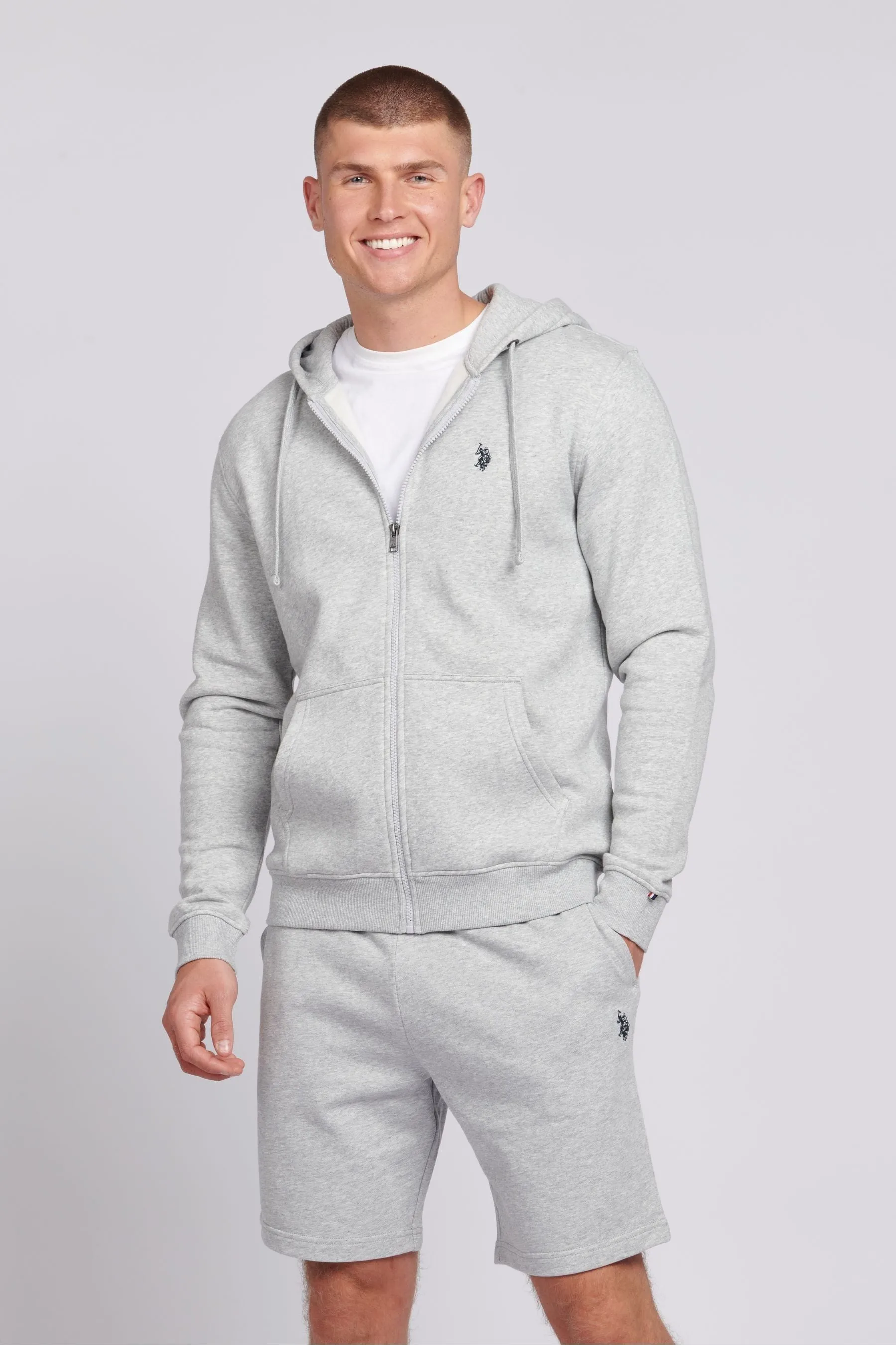 U.S. Polo Assn. Mens Classic Fit Double Horsemen Zip Up Hoodie    
