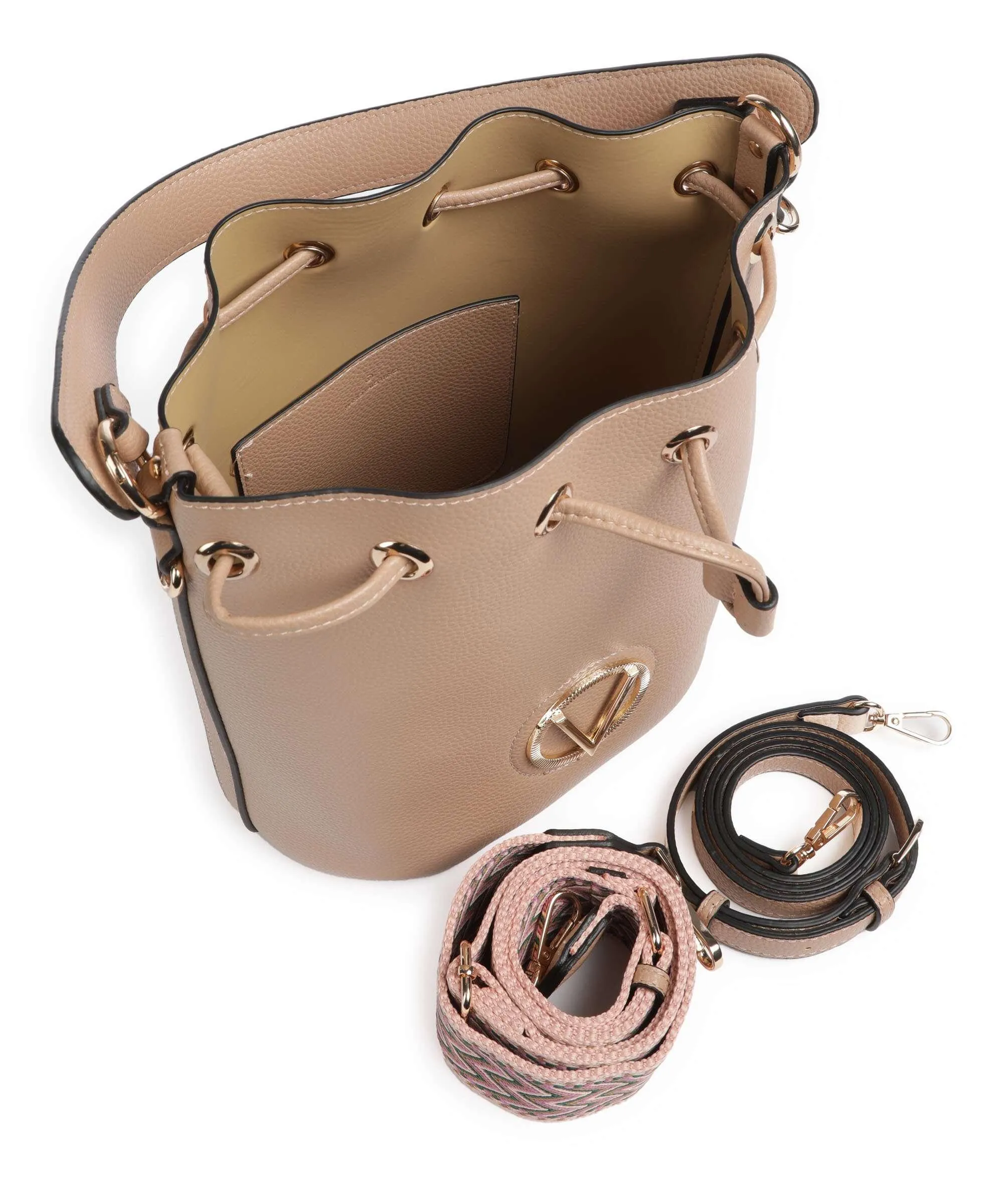 Valentino Bags Katong Borsa a secchiello pelle sintetica beige  