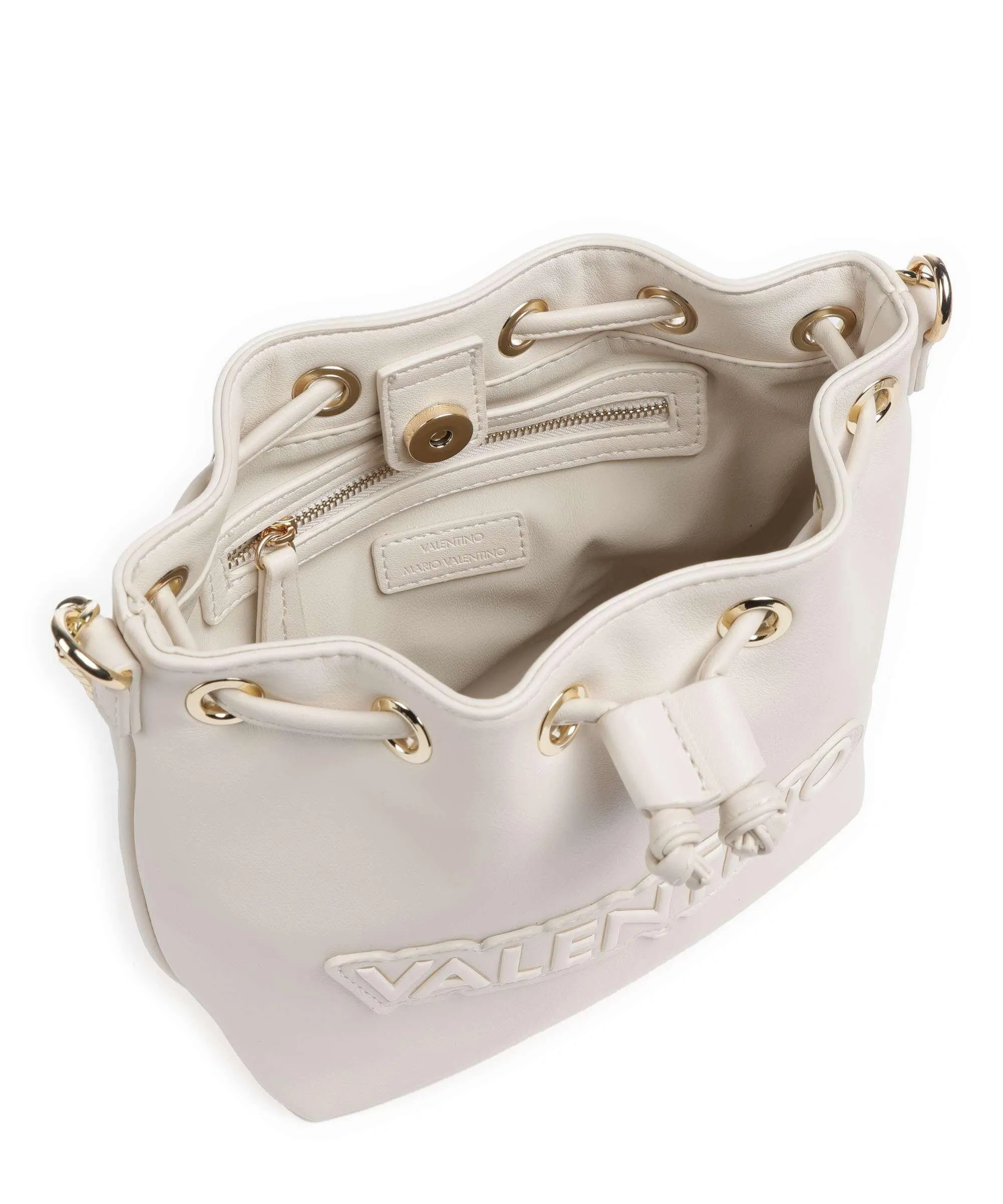  Valentino Bags Oxford Re Borsa a secchiello pelle sintetica avorio  