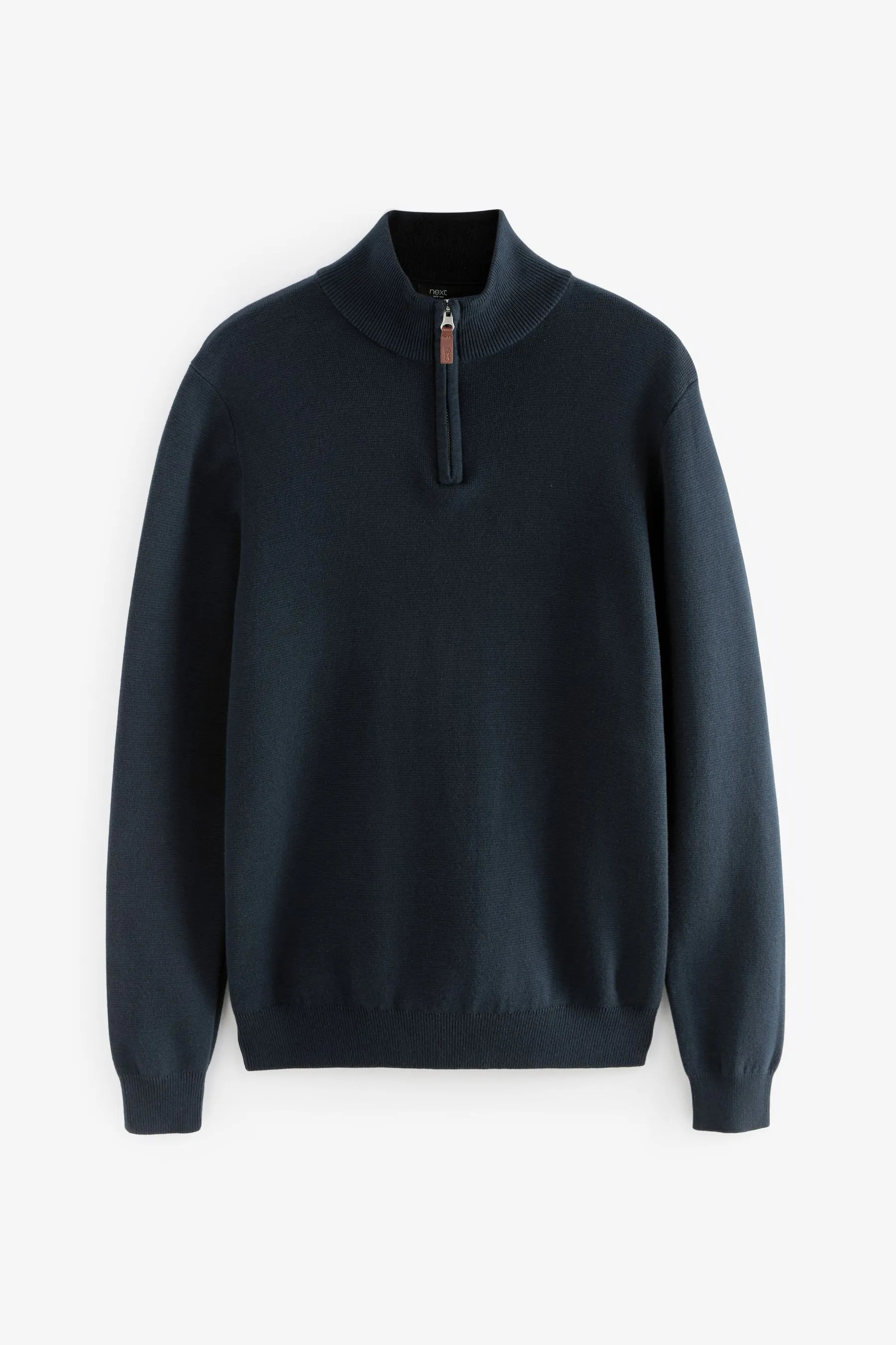 Vestibilità regolare 100% Cotton Premium Zip Neck Maglione    