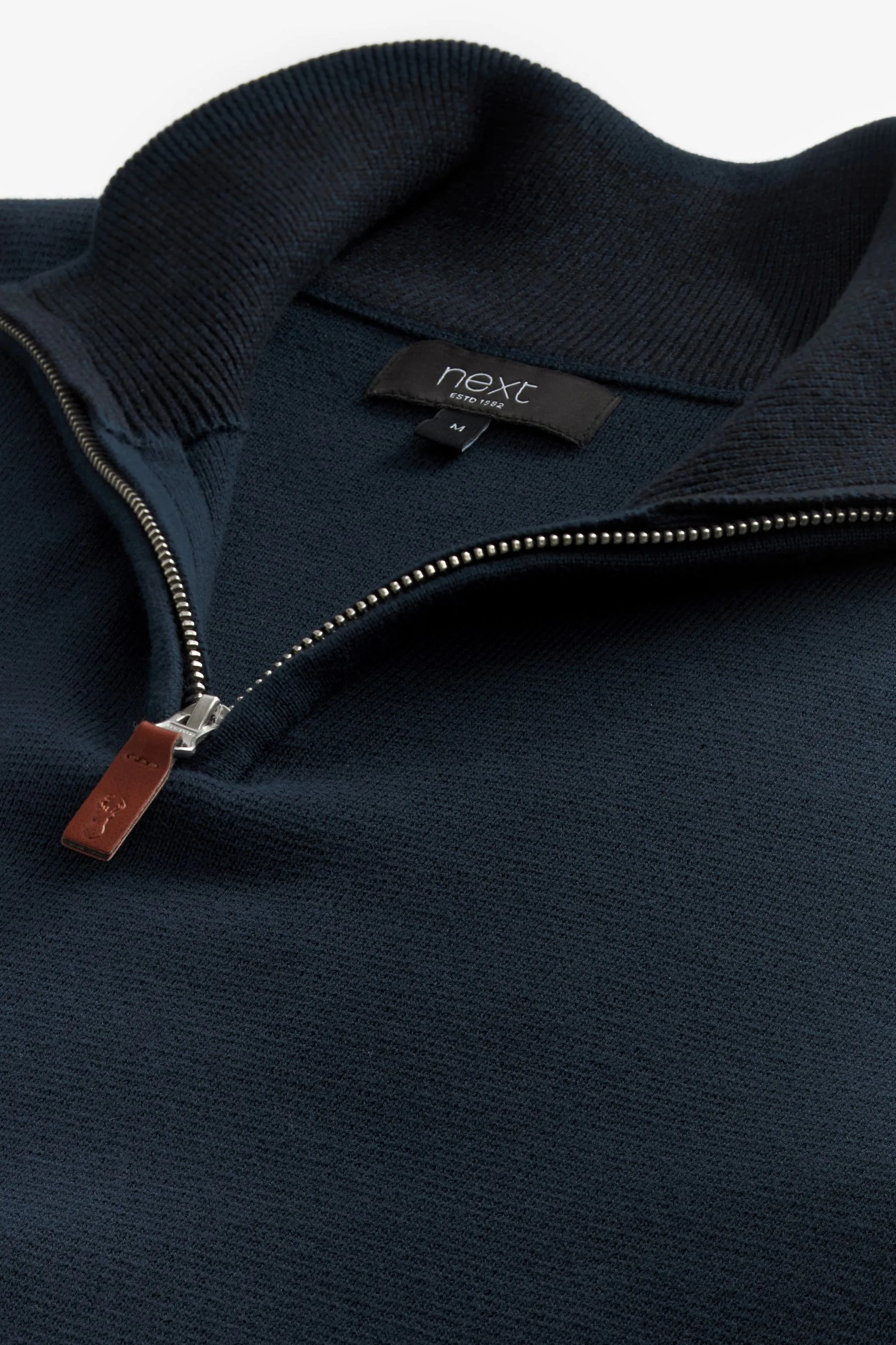 Vestibilità regolare 100% Cotton Premium Zip Neck Maglione    