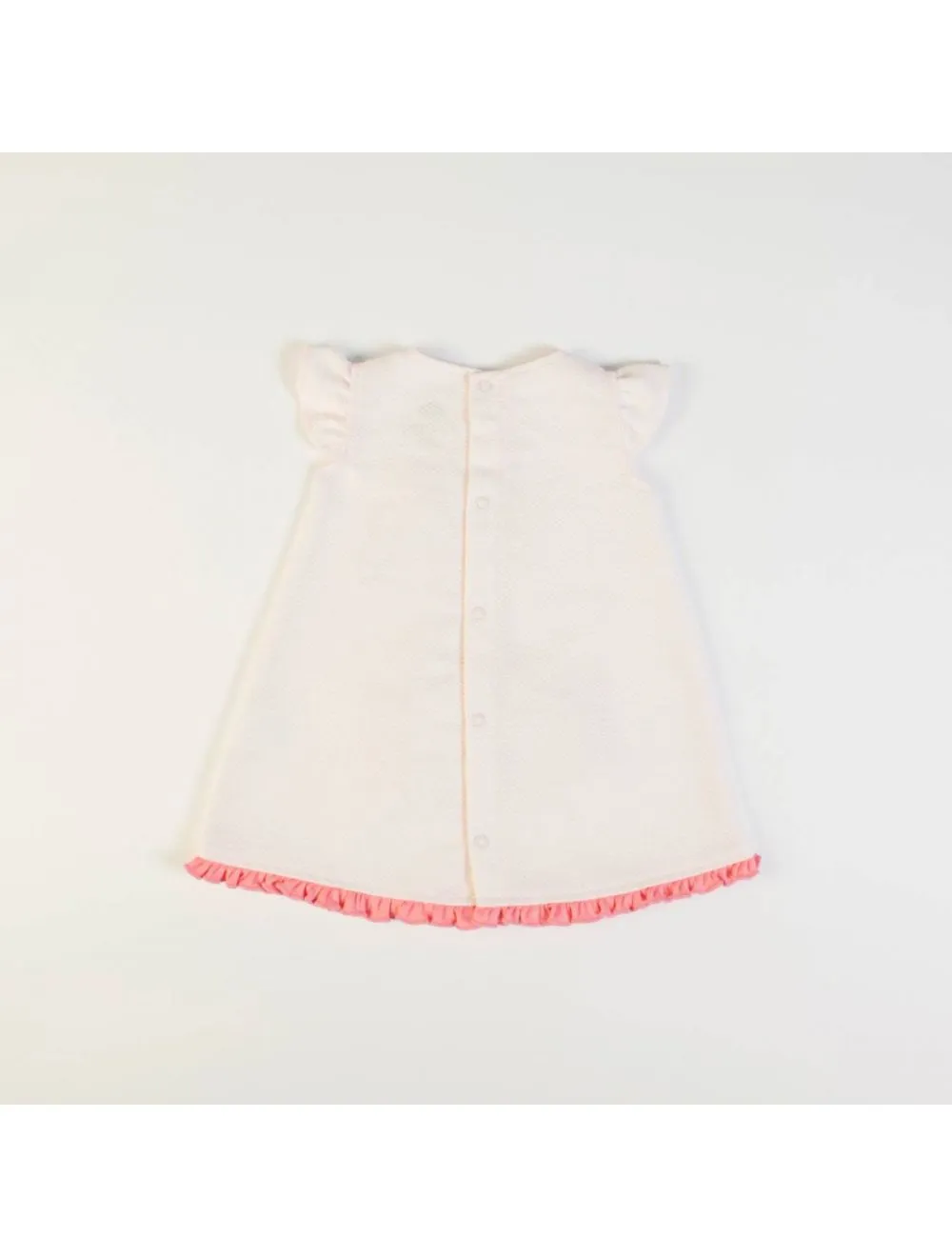  VESTITO BAMBINA NEONATA ESTIVO IN COTONE - FENICOTTERO 