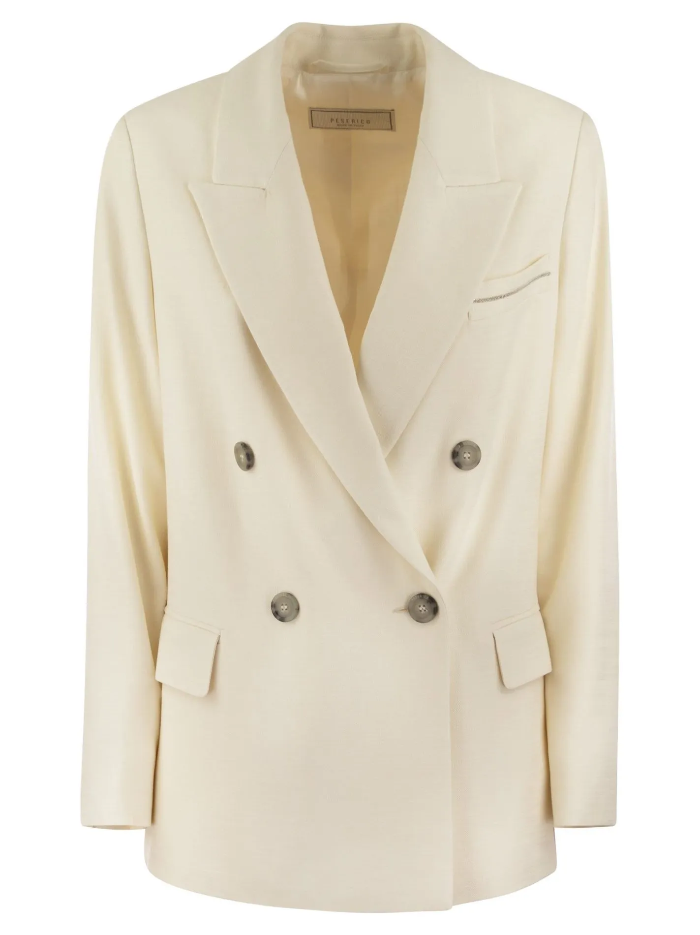 Viscose blend double-breasted blazer