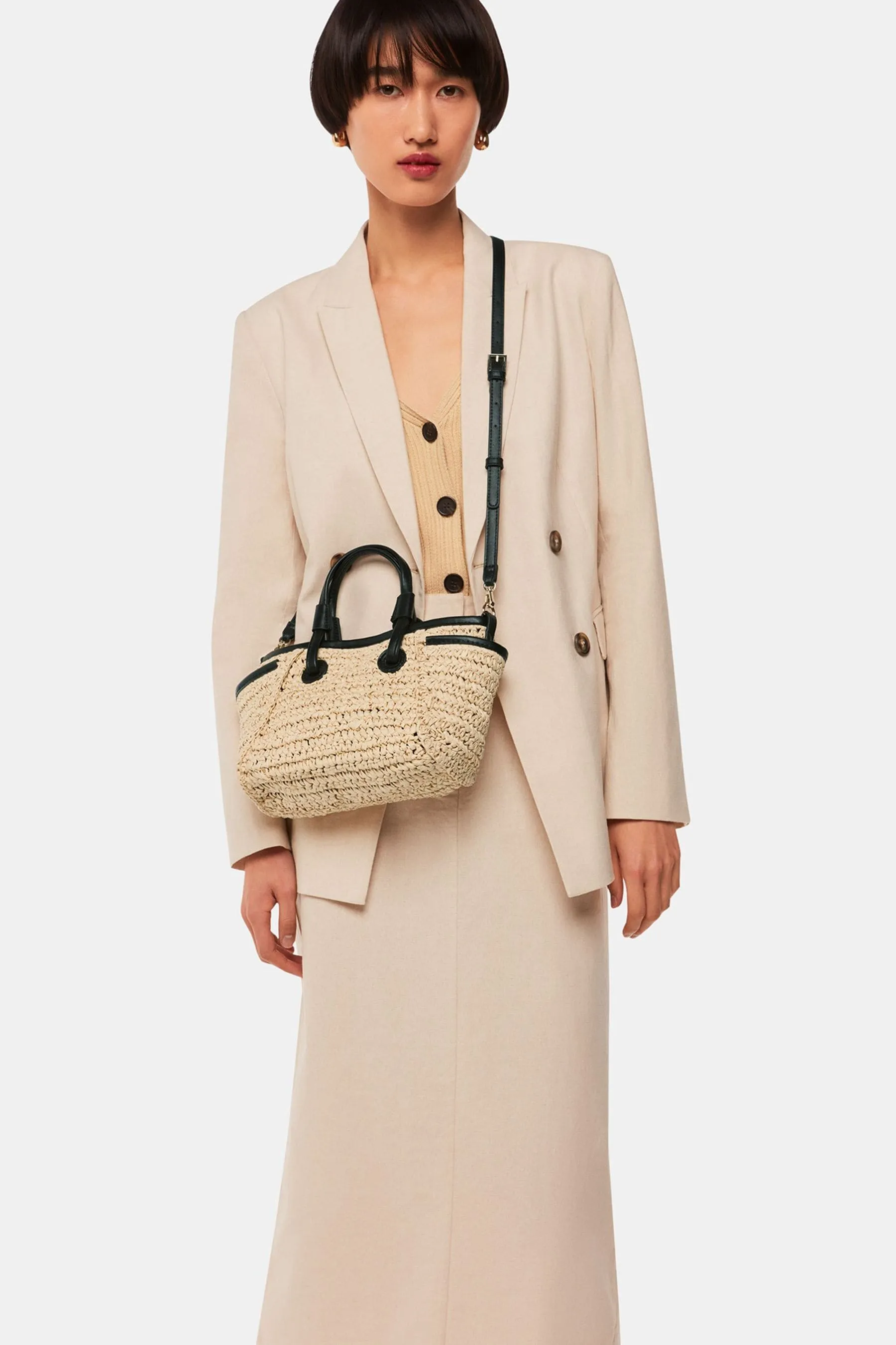 Whistles - Aylin - Paglia piccola color carne - Borsa tote