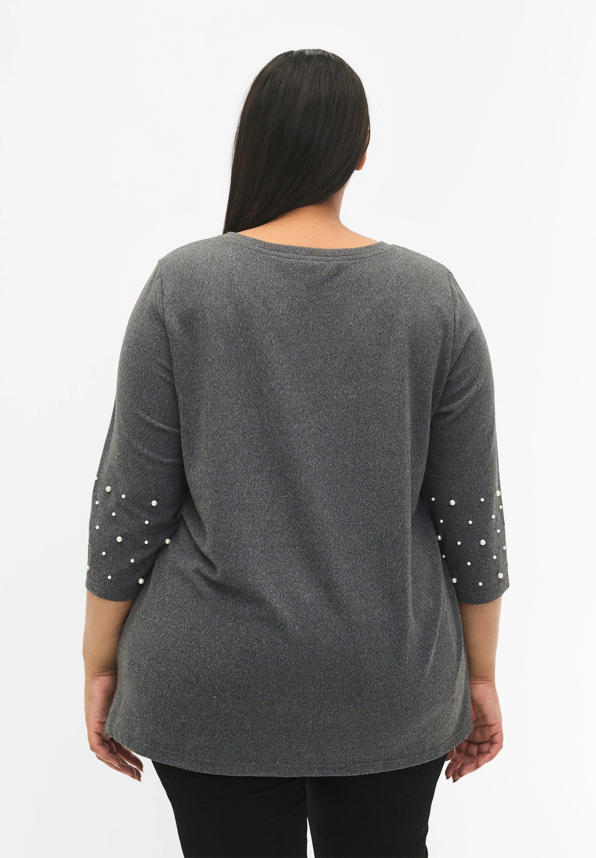 WITH BEADS AND 3/4 SLEEVES - Maglietta a manica lunga