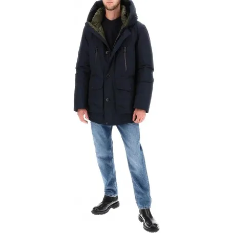 WOOLRICH Uomo Ramar Arctic Parka  Melton Blue